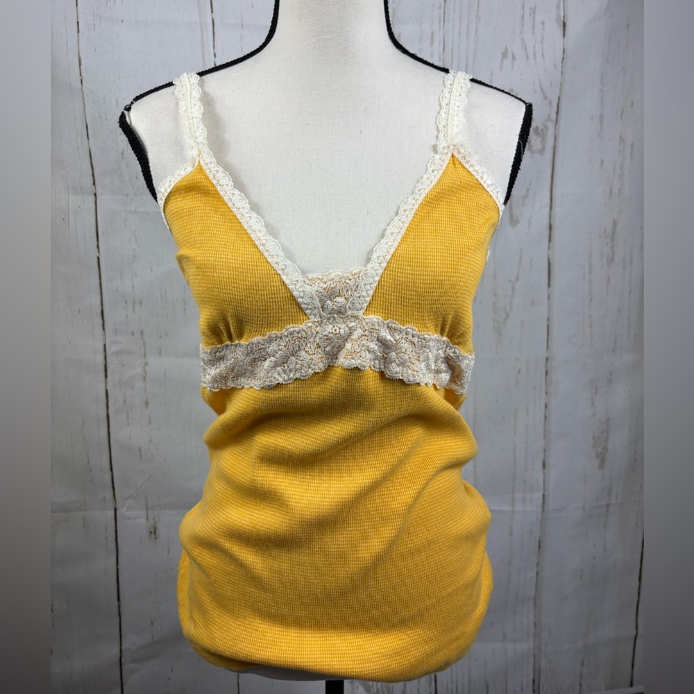 Loft 70s Style Tank Top Lace Trim